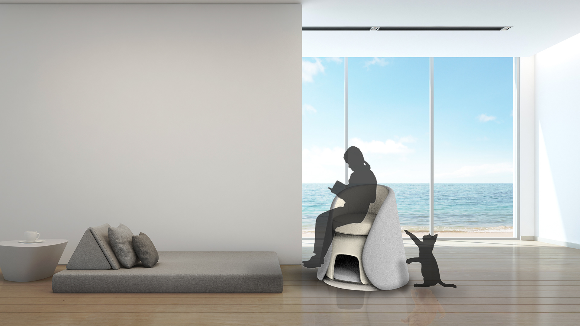 industrial design，furniture design ，chair，Chair with cat，Chair with cat，