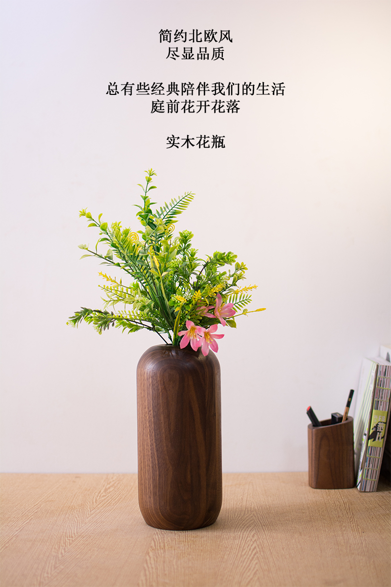 Imported black walnut，manual，vase，Flower arranging device，Creative decorative tabletop ornaments，