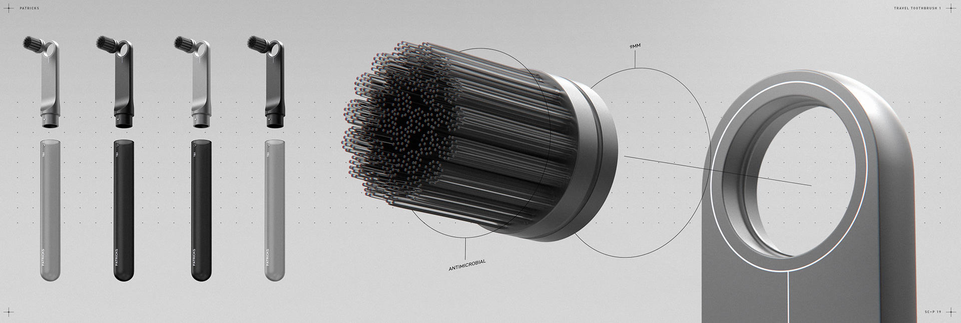 conceptual design，Electric toothbrush head，SC + Patricks，