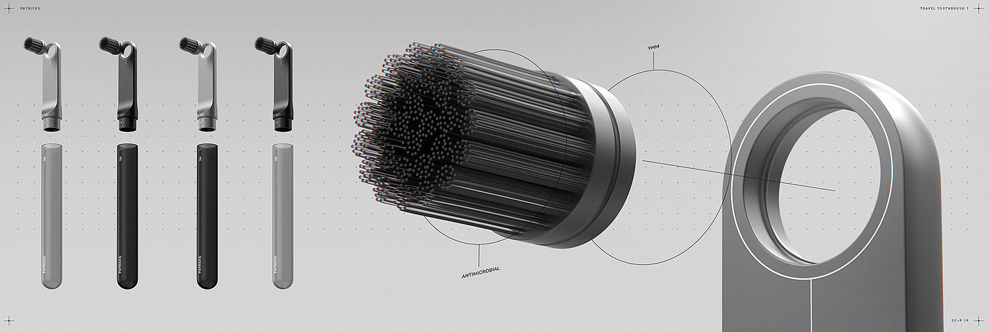 conceptual design，Electric toothbrush head，SC + Patricks，