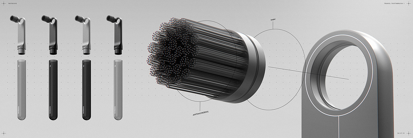 概念设计，电动牙刷头，SC + Patricks，