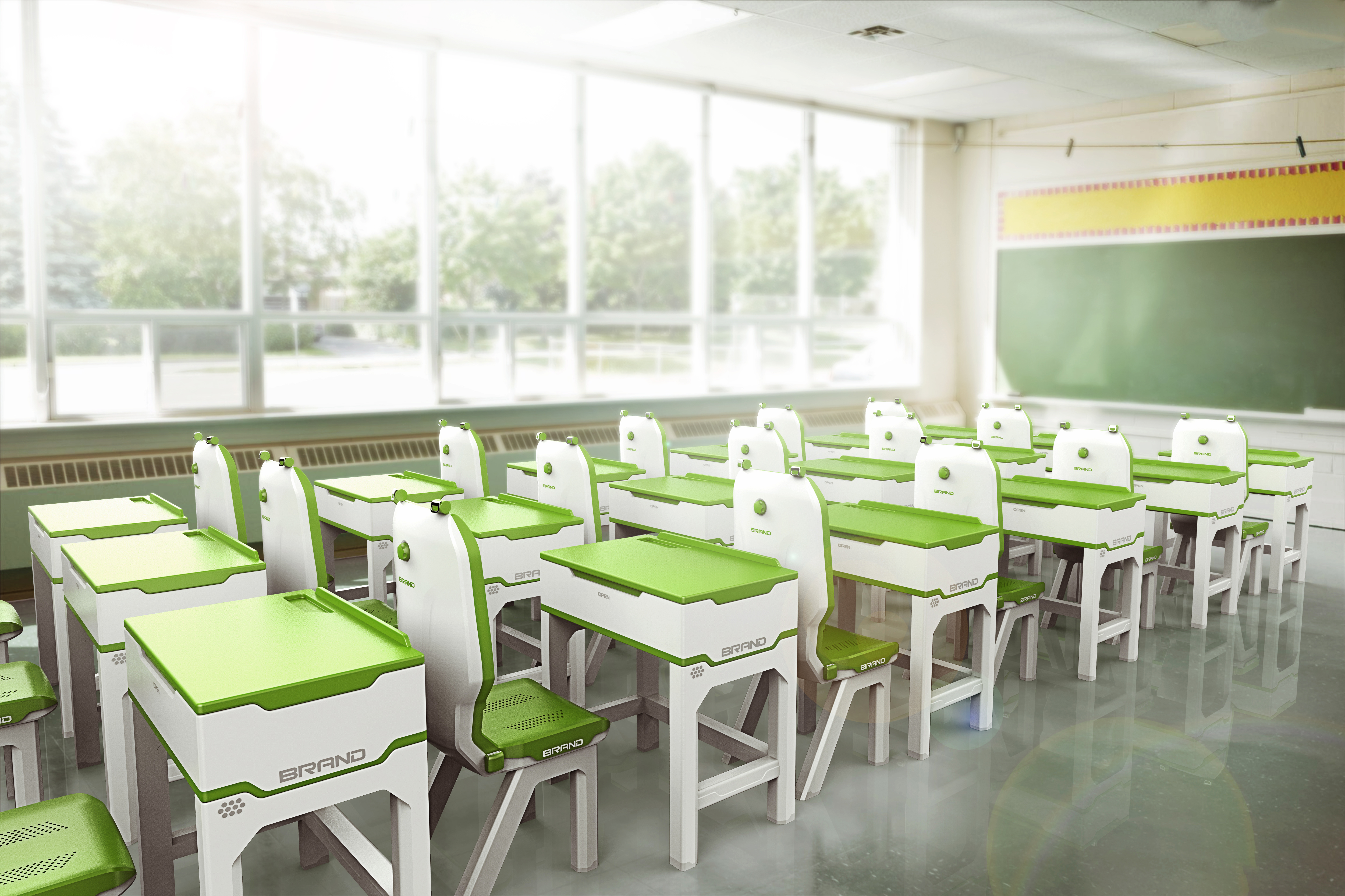 study，healthy，Tables and chairs，children，Render，product design，Children's furniture，