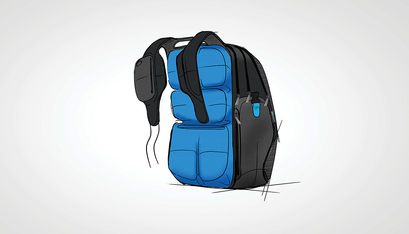 Gaming backpack，Hand drawn，Backpack design，black，