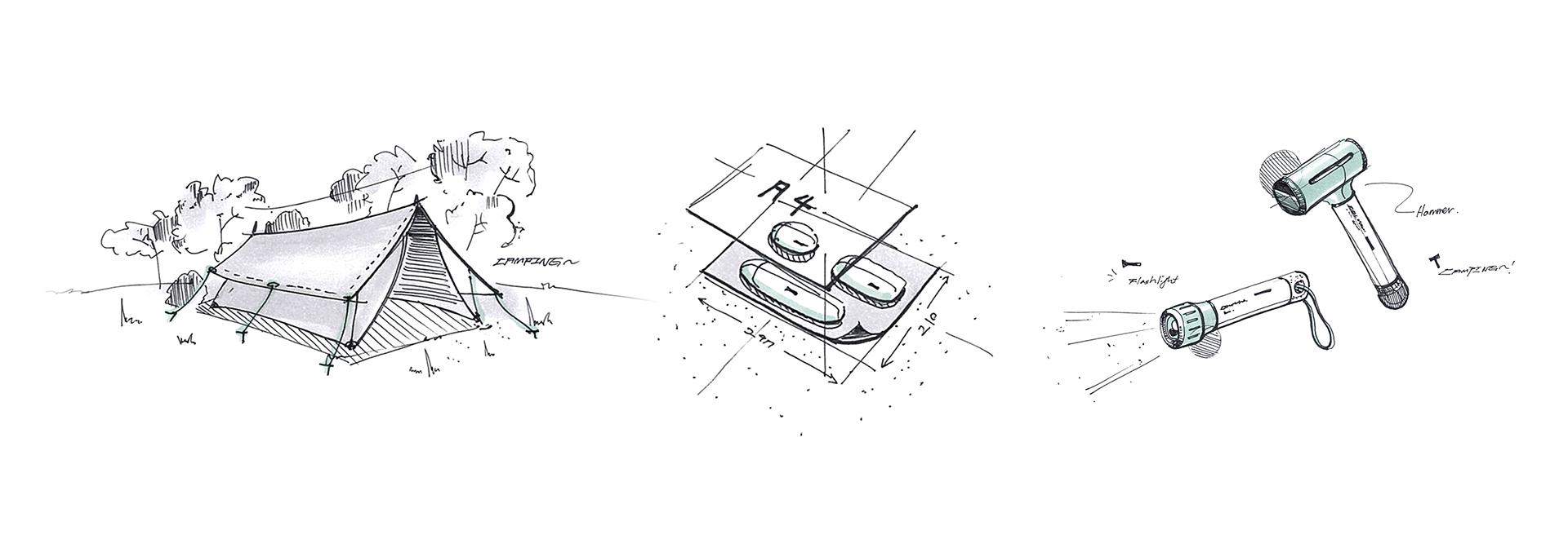 hammer，Flashlight，camping，light，​​​​​​​A4 Tool Kit，