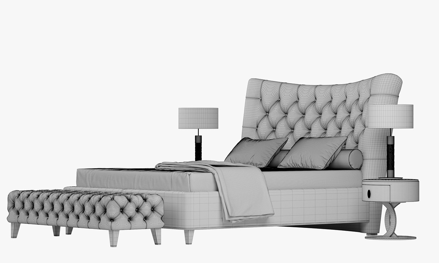 MEDORA Tufted，GASTON，bedside cupboard，Bed，Opera Contemporary，