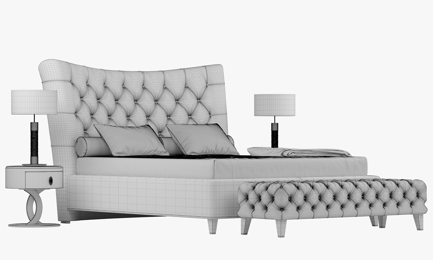 MEDORA Tufted，GASTON，bedside cupboard，Bed，Opera Contemporary，