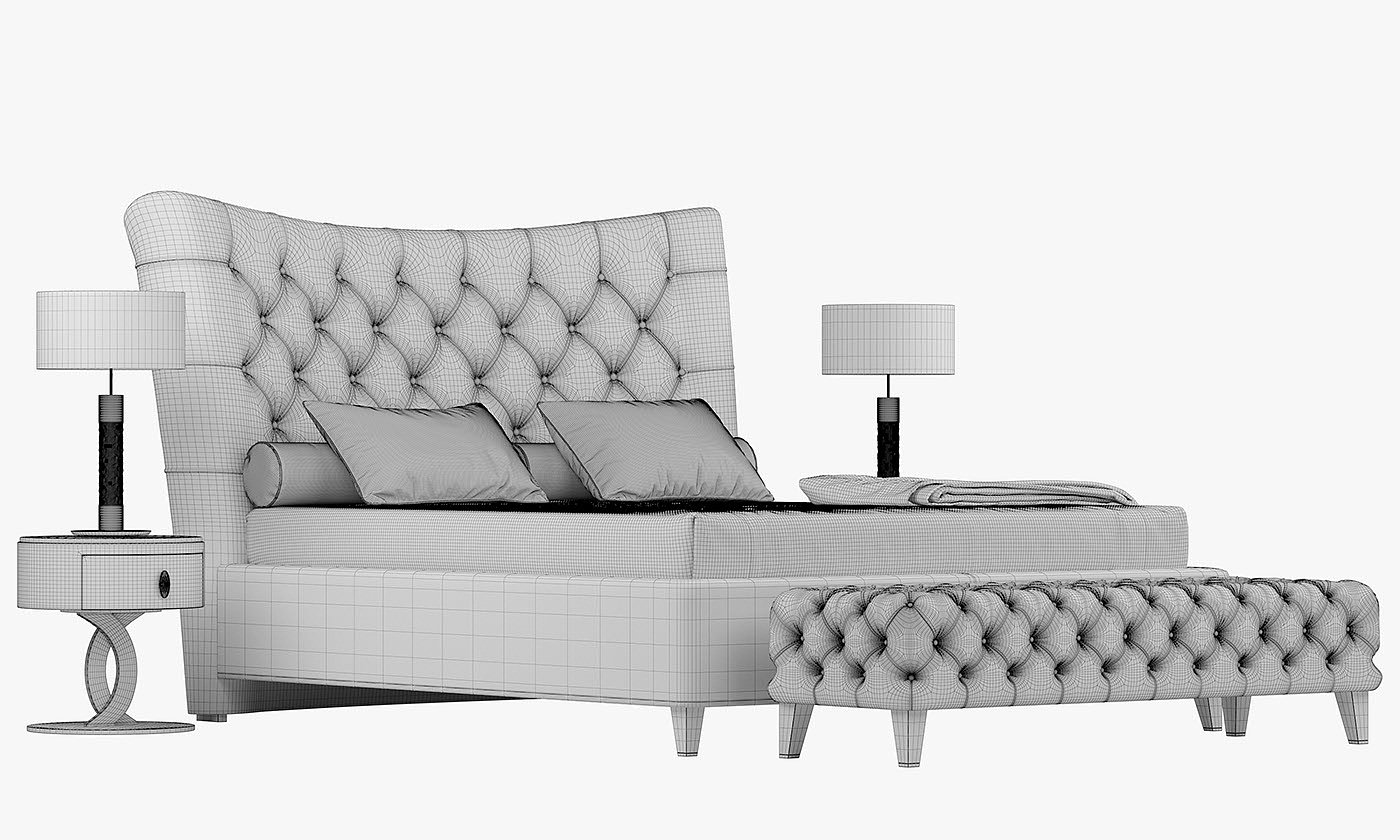 MEDORA Tufted，GASTON，bedside cupboard，Bed，Opera Contemporary，