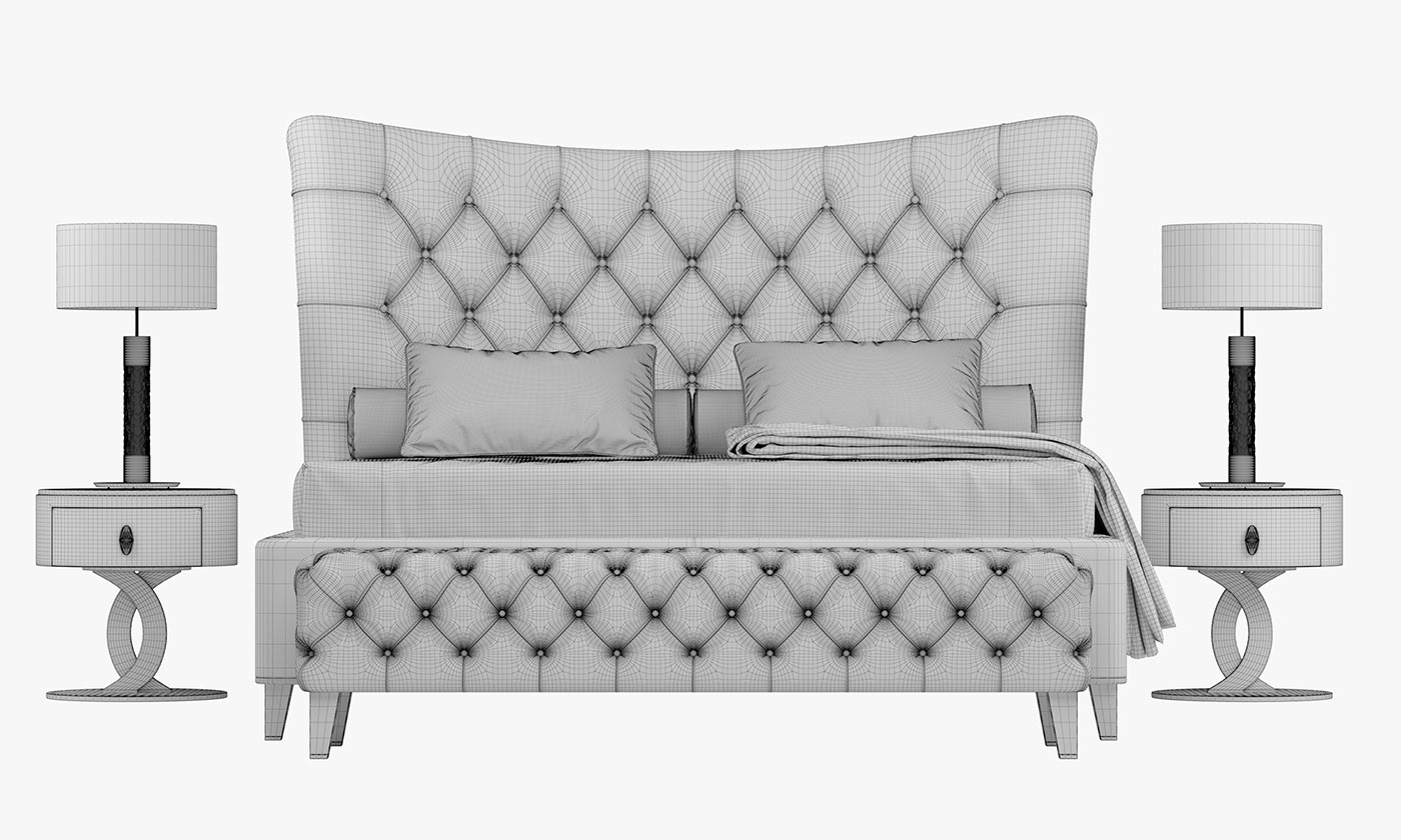 MEDORA Tufted，GASTON，bedside cupboard，Bed，Opera Contemporary，