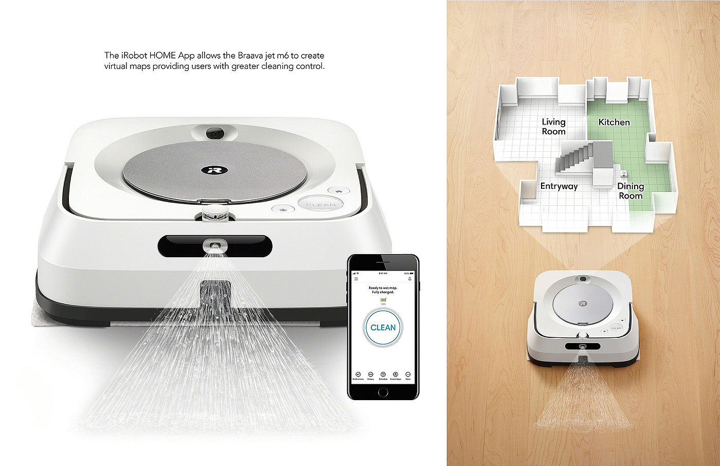 扫地机器人，机器人湿拖把，Irobot Braava喷气机M6，iRobot Braava jet m6，