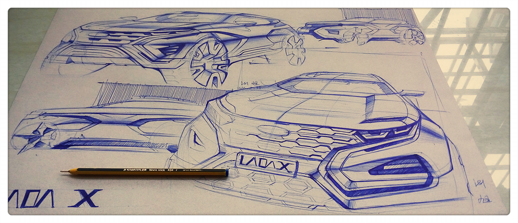 Hand drawn product design，Hand drawn automobile design，