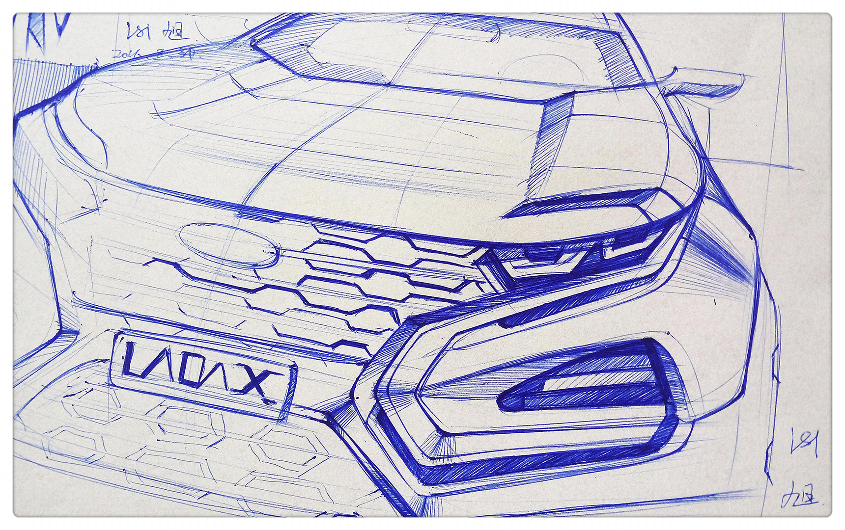 Hand drawn product design，Hand drawn automobile design，