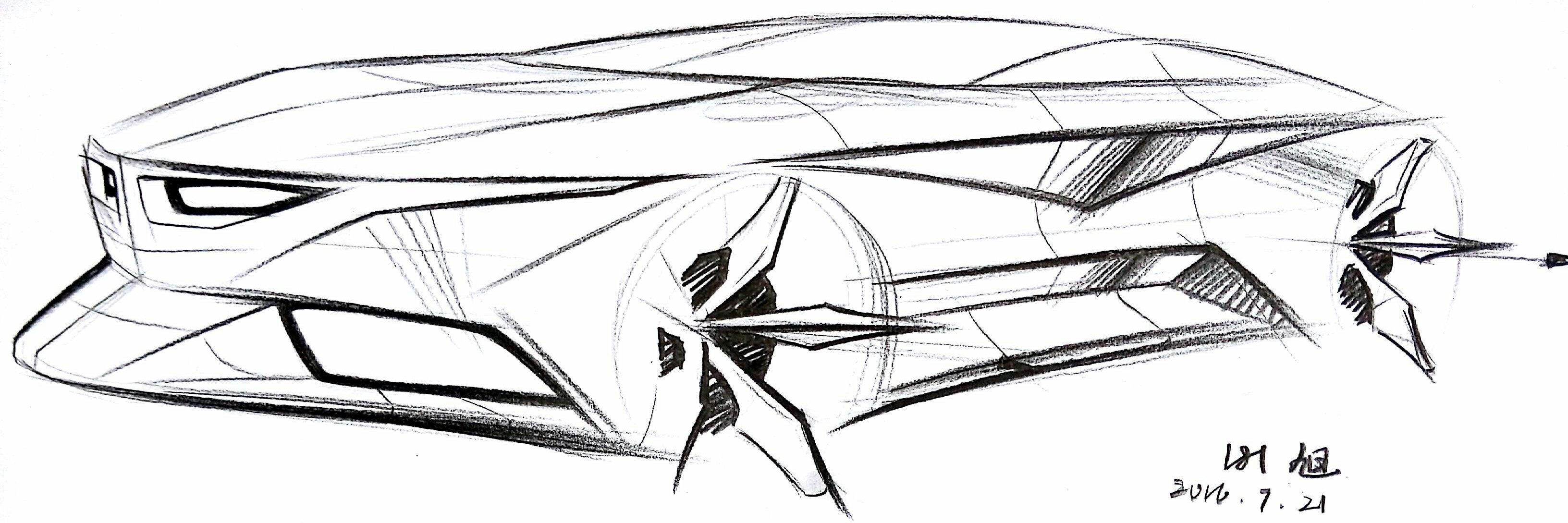Hand drawn product design，Hand drawn automobile design，