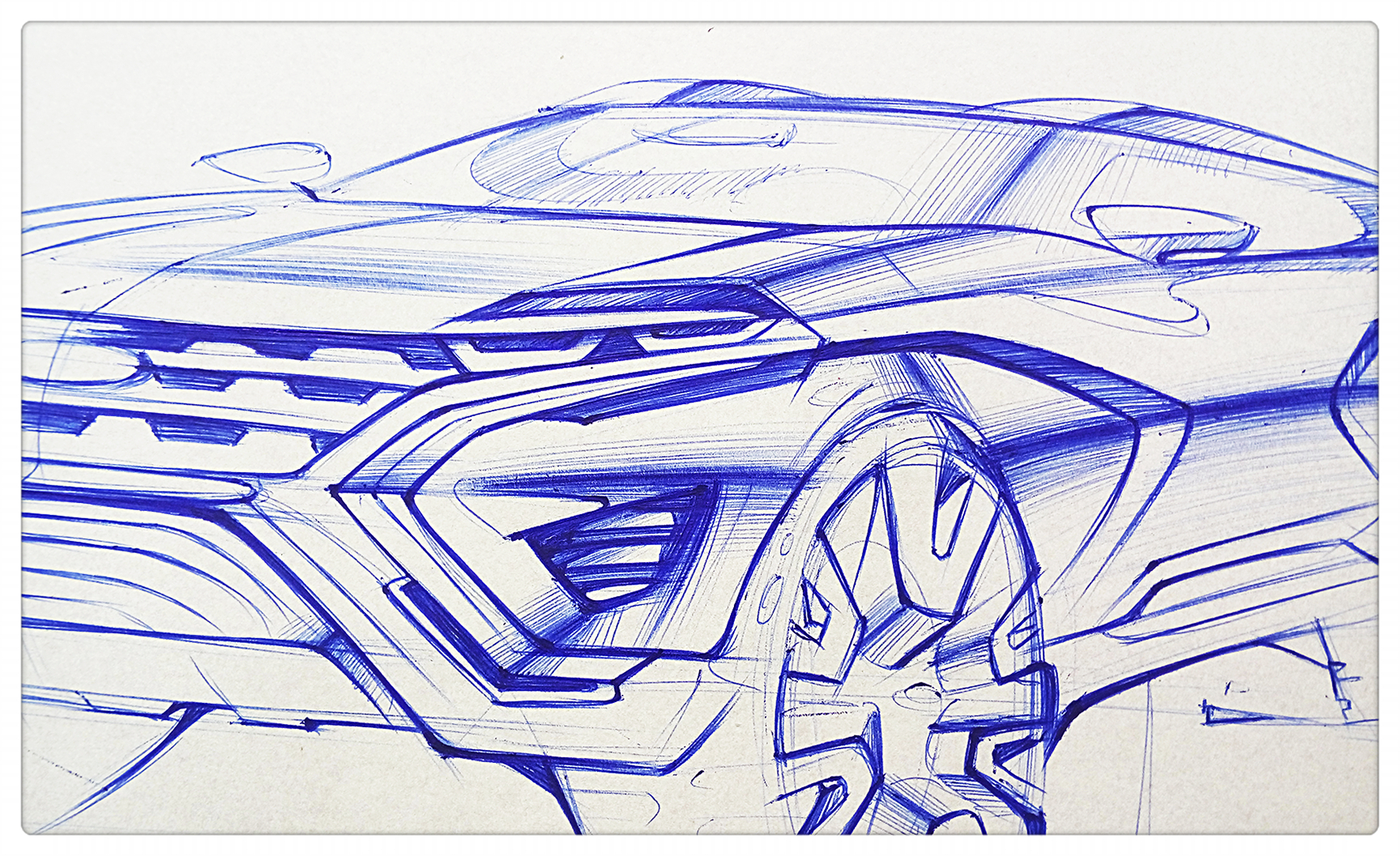 Hand drawn product design，Hand drawn automobile design，