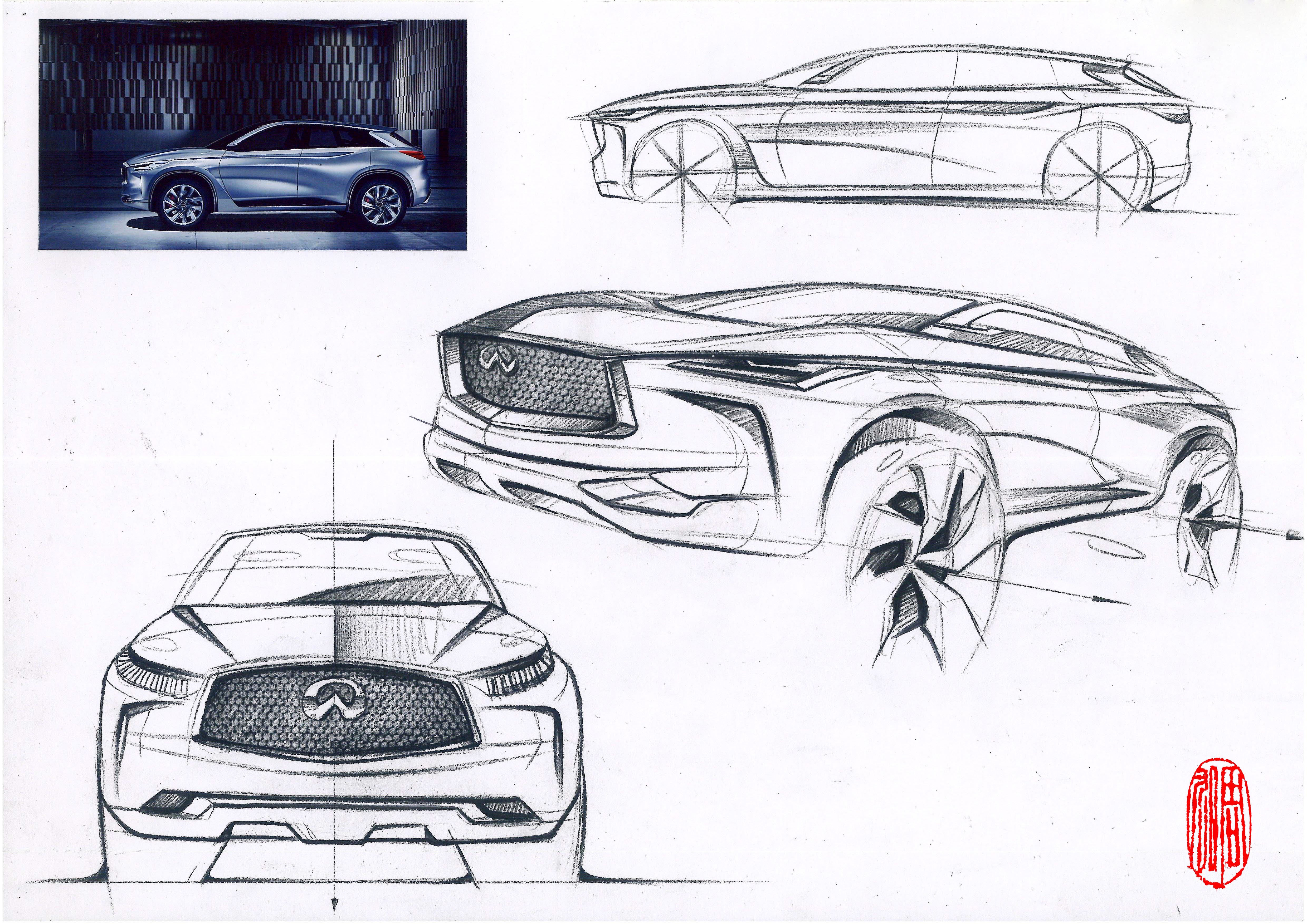 Hand drawn product design，Hand drawn automobile design，