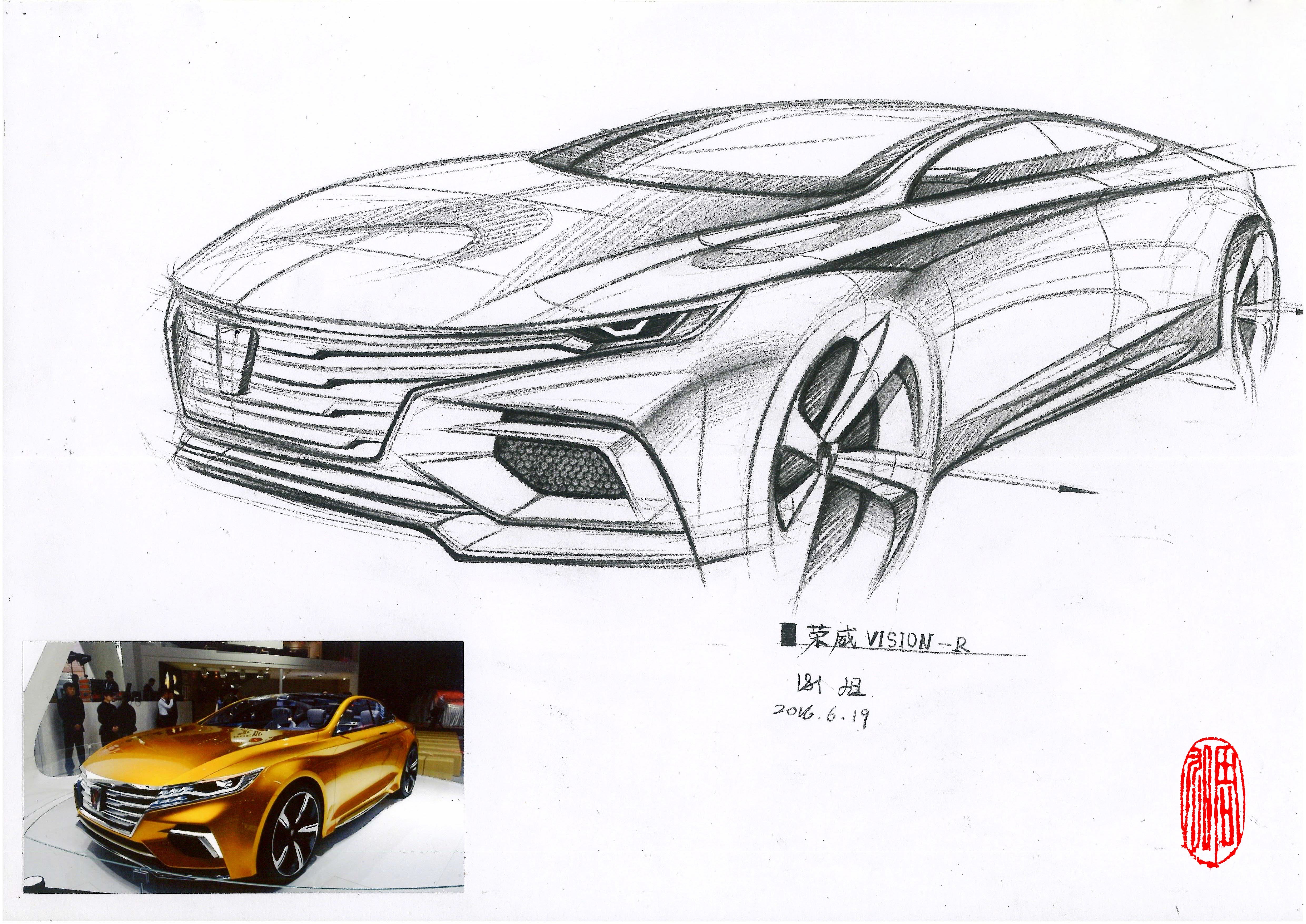 Hand drawn product design，Hand drawn automobile design，
