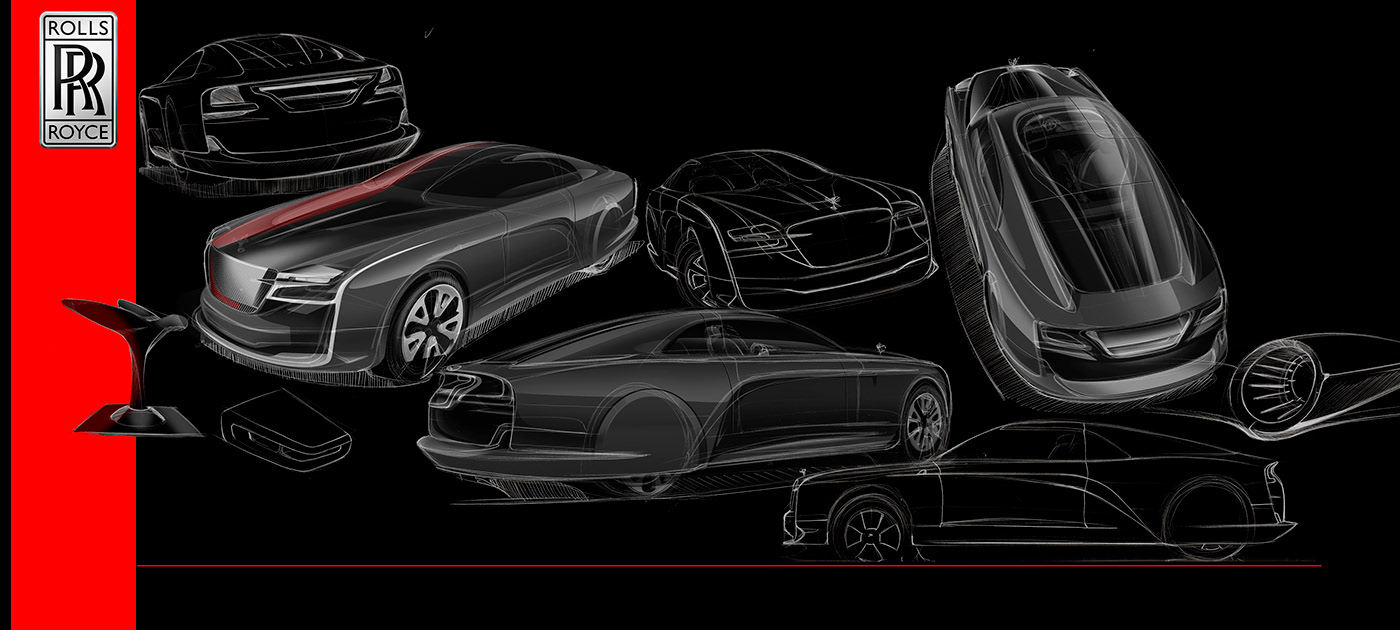 automobile，Hand drawn，design sketch，sample reels，