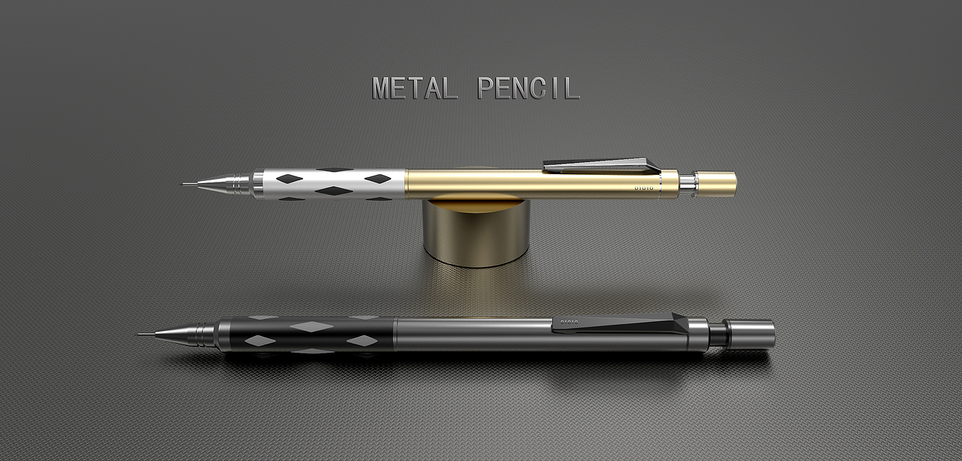 Metal pen. A metal pencil Stationery. Writing pen，