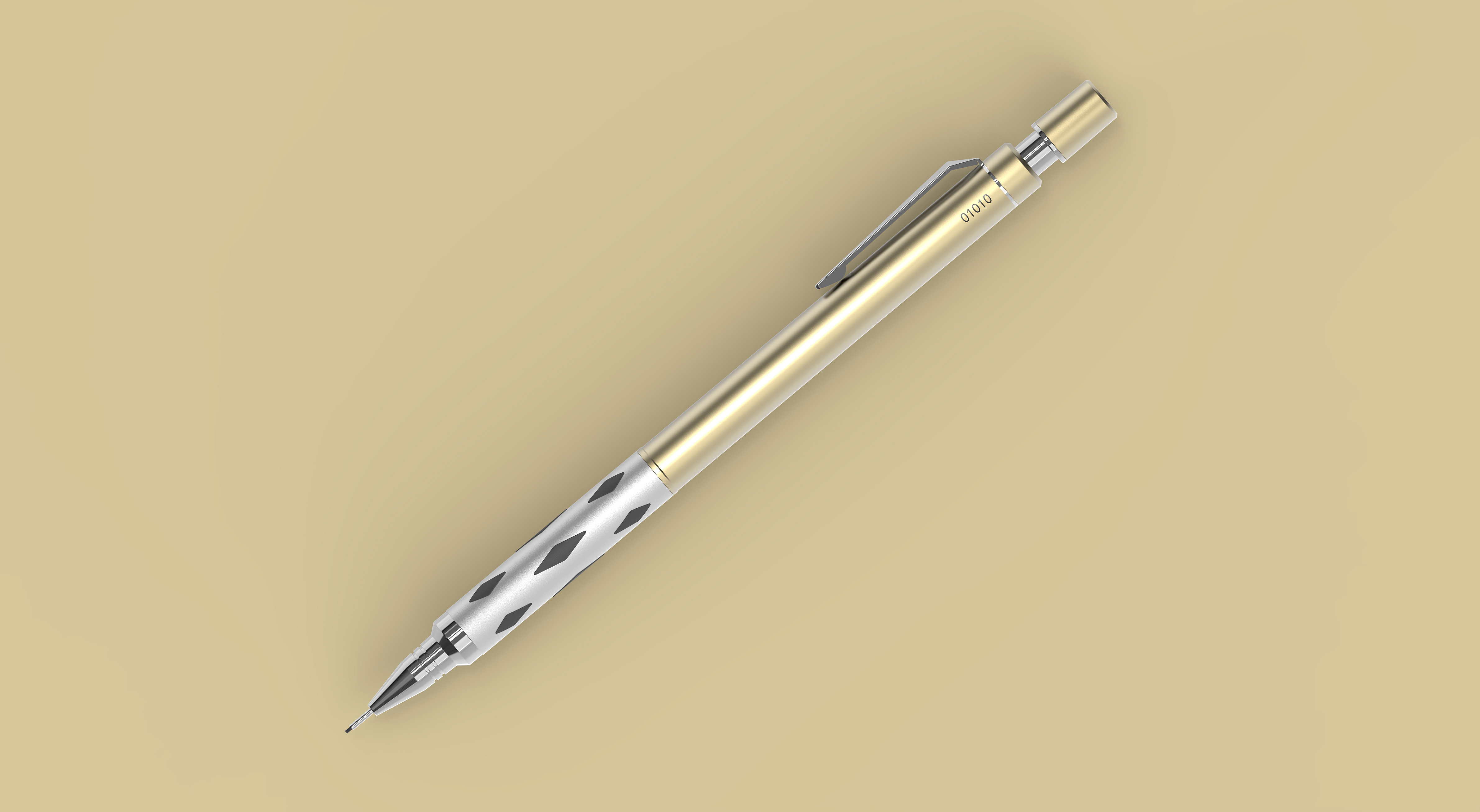 Metal pen. A metal pencil Stationery. Writing pen，
