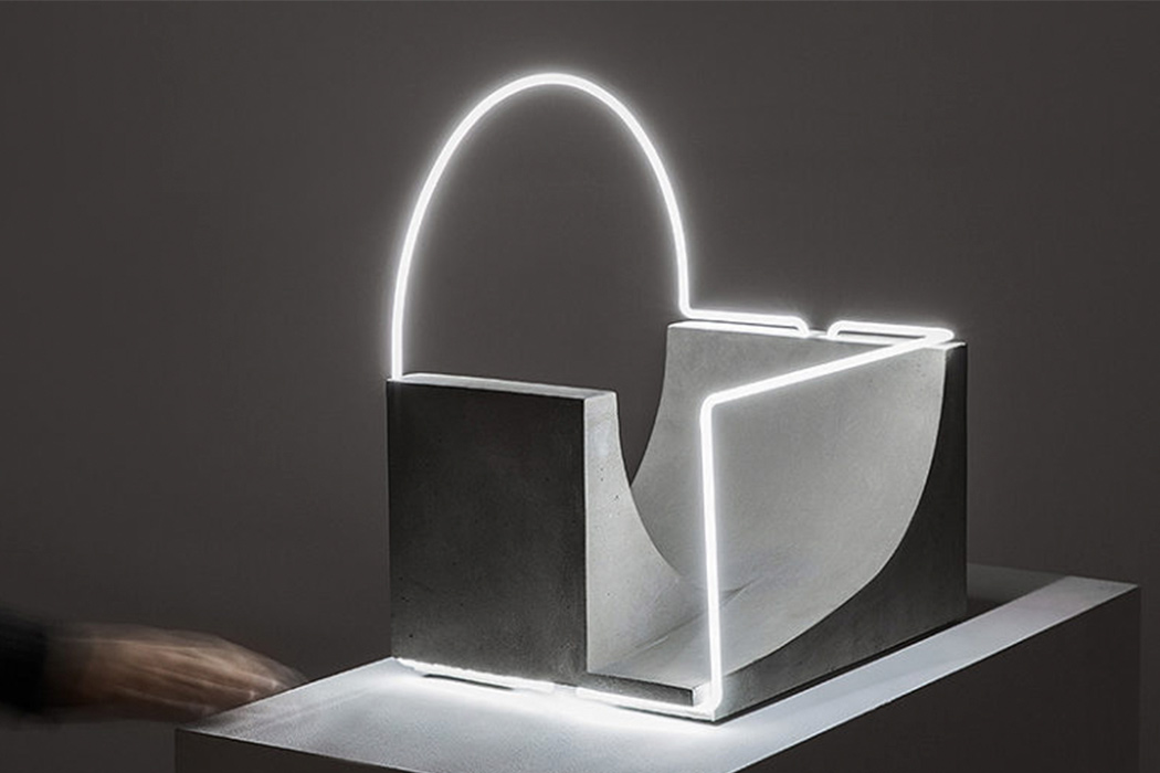 Sculpture design，concrete，Lamp tube，