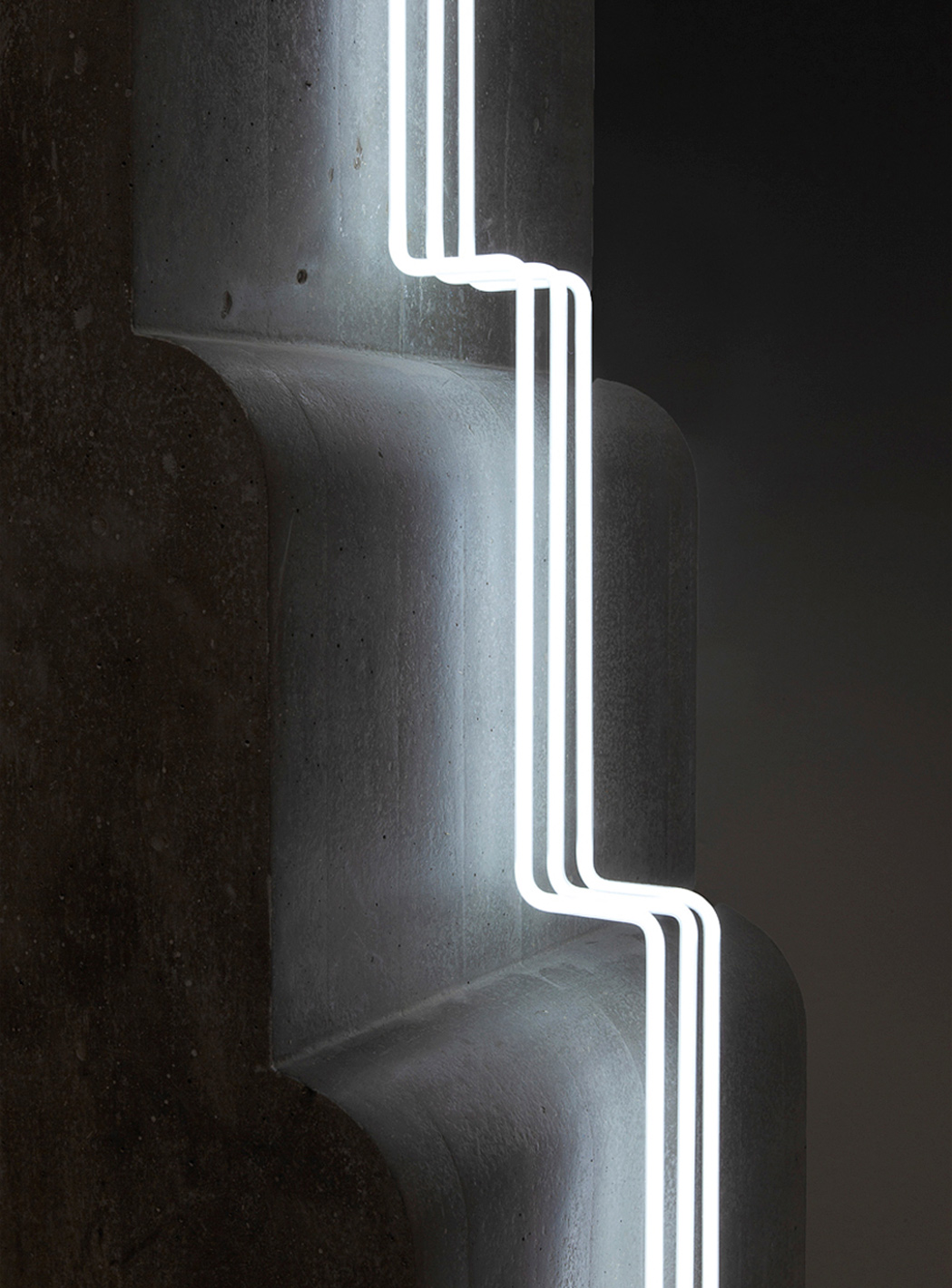 Sculpture design，concrete，Lamp tube，