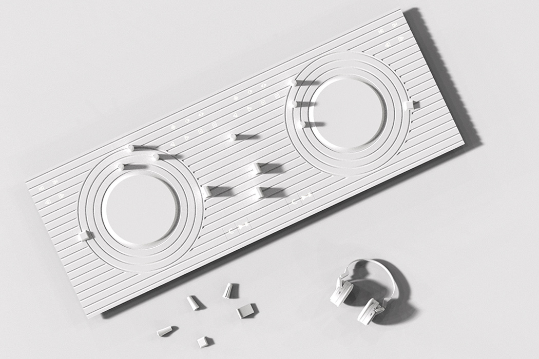 DJ console，white，Intelligent design，