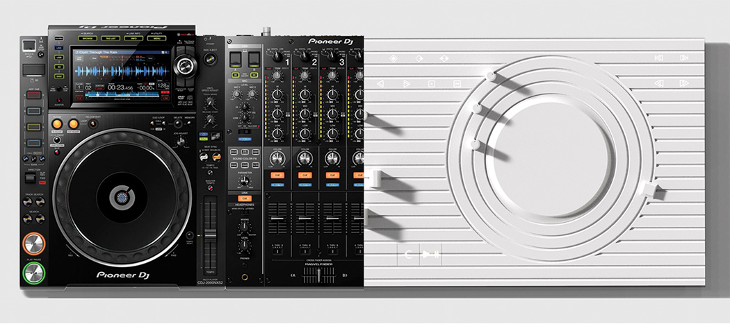 DJ console，white，Intelligent design，