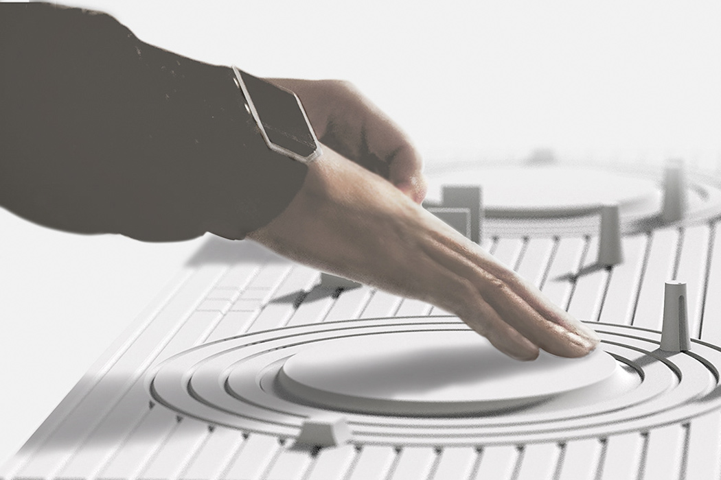 DJ console，white，Intelligent design，