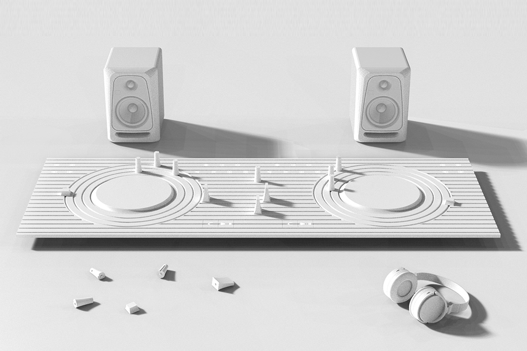DJ console，white，Intelligent design，
