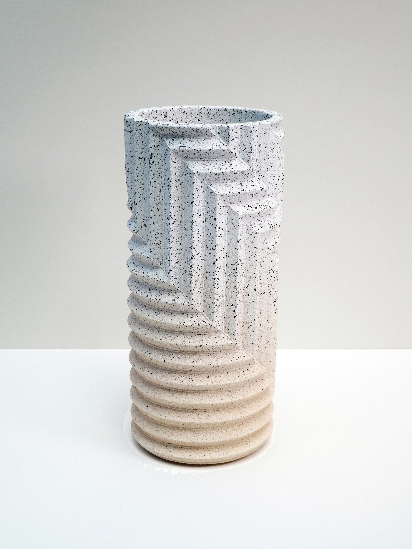 jesmonite，Herringbone vase，vase，Granite，