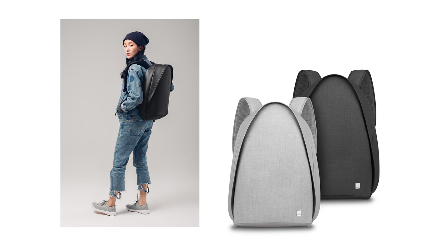 THE，Backpack，fashion，Guard against theft，Moshi，