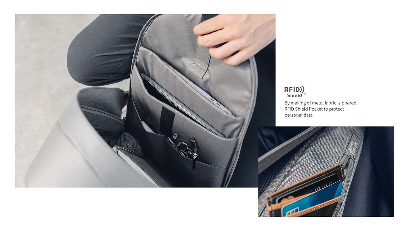 THE，Backpack，fashion，Guard against theft，Moshi，