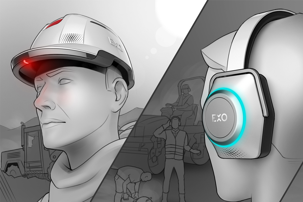 industrial design，product design，safety hat，Auxiliary respirator，Earmuff，sensor，