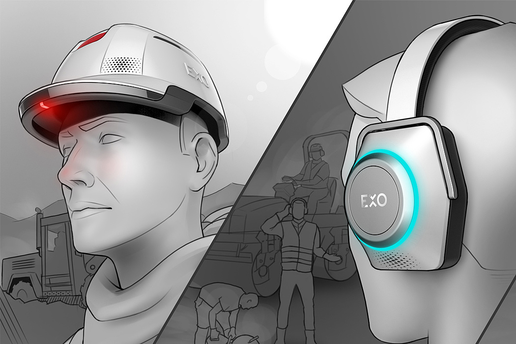 industrial design，product design，safety hat，Auxiliary respirator，Earmuff，sensor，
