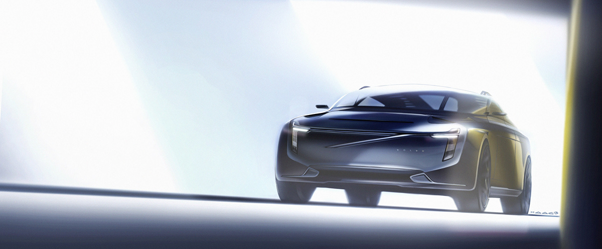 Volvo，Alt Lux，Automobile design，Hand drawn car，