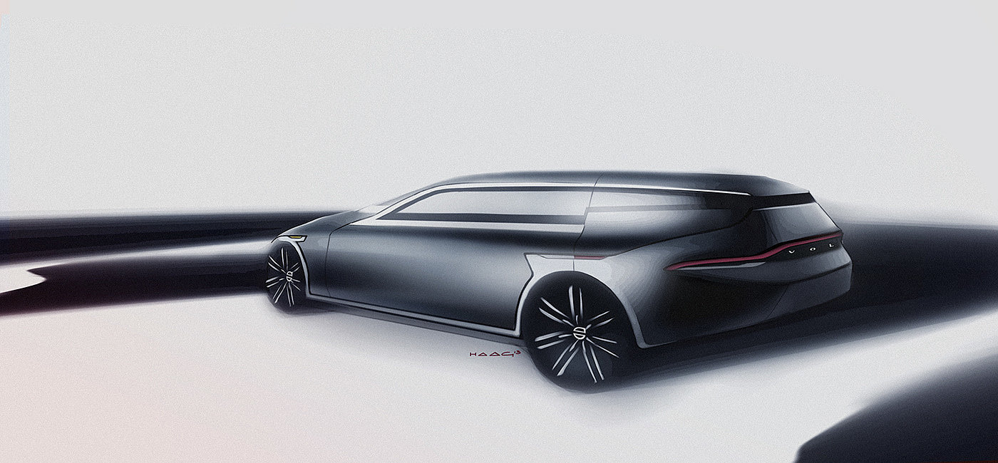 Volvo，Alt Lux，Automobile design，Hand drawn car，
