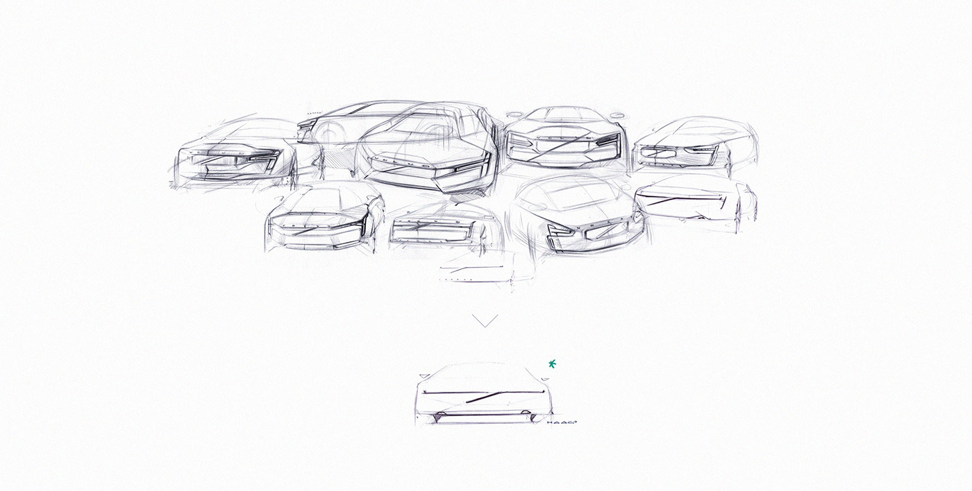 Volvo，Alt Lux，Automobile design，Hand drawn car，