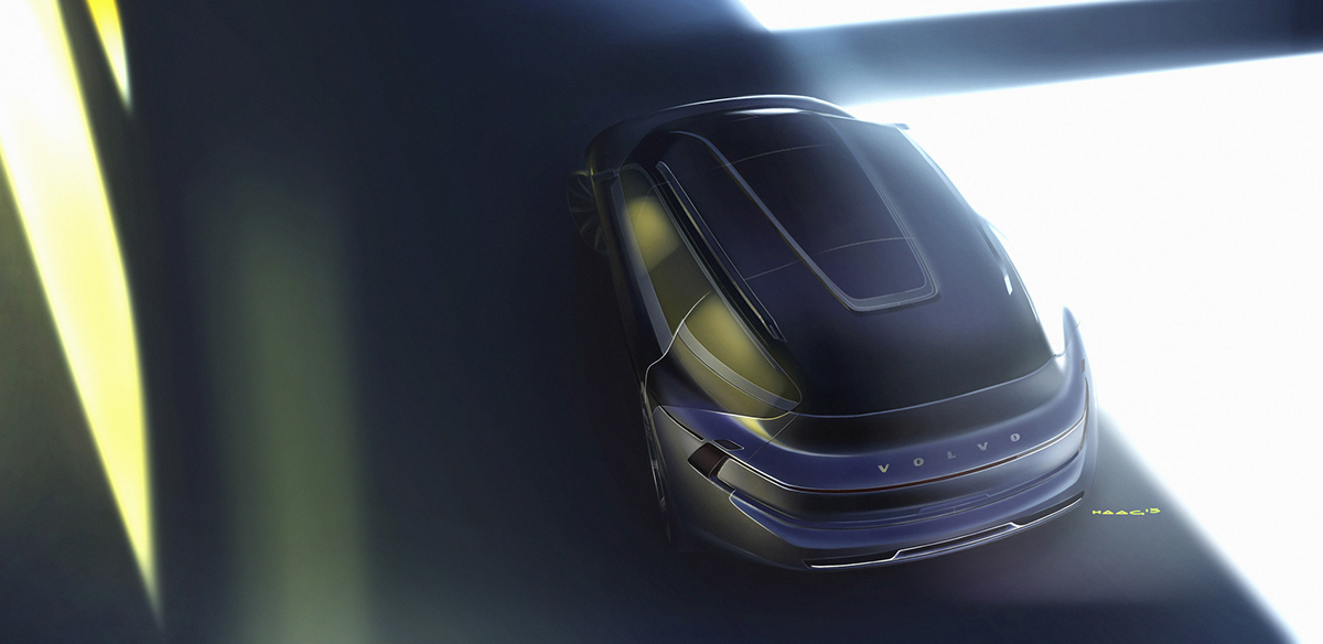 Volvo，Alt Lux，Automobile design，Hand drawn car，