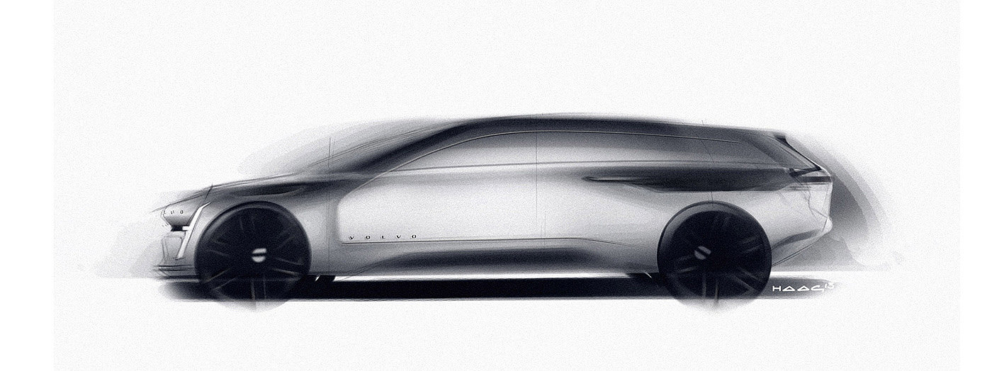 Volvo，Alt Lux，Automobile design，Hand drawn car，