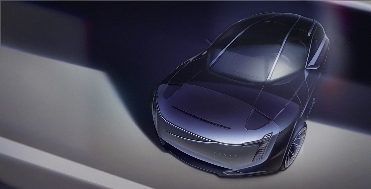 Volvo，Alt Lux，Automobile design，Hand drawn car，