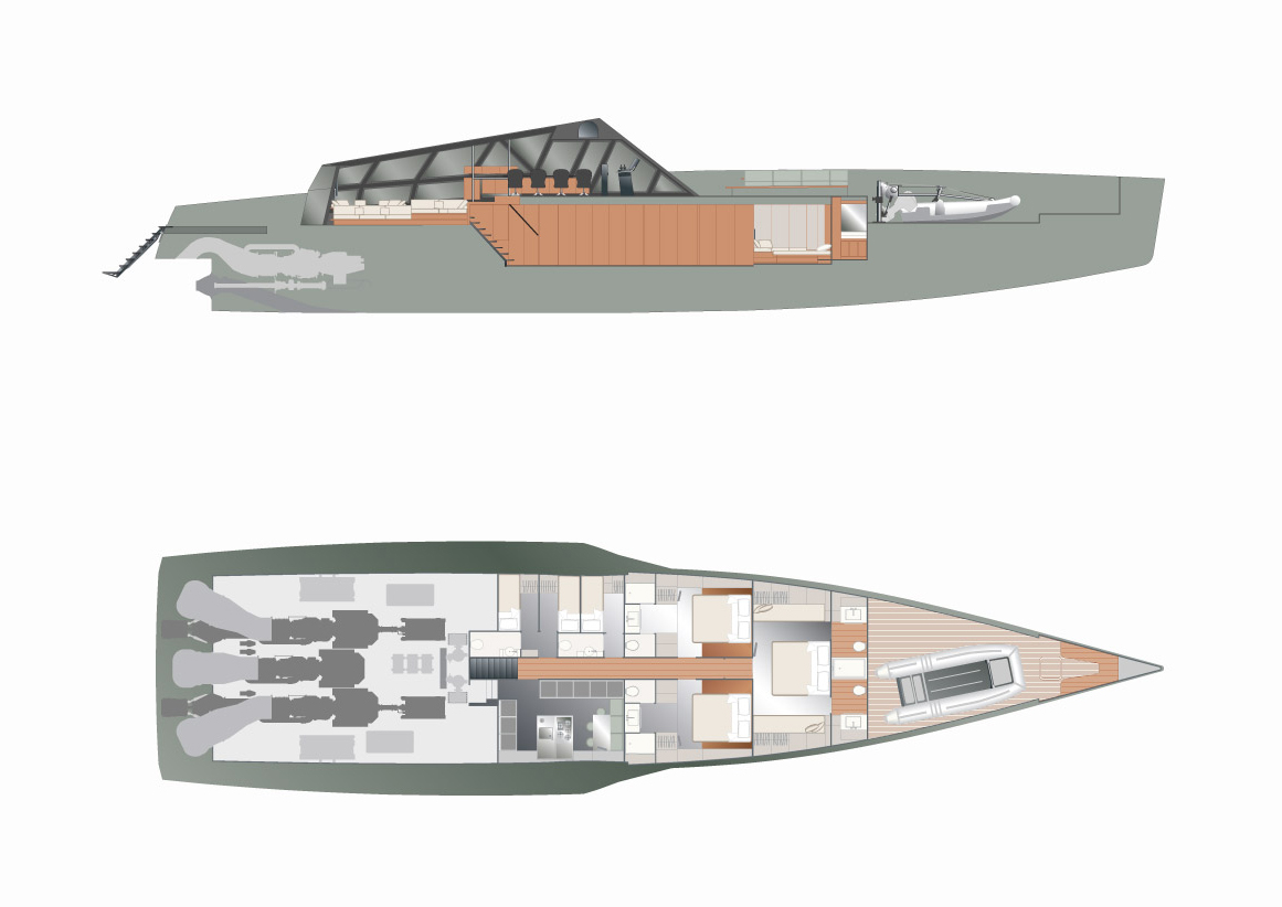 conceptual design，Yacht Design ，118 Wally Power，