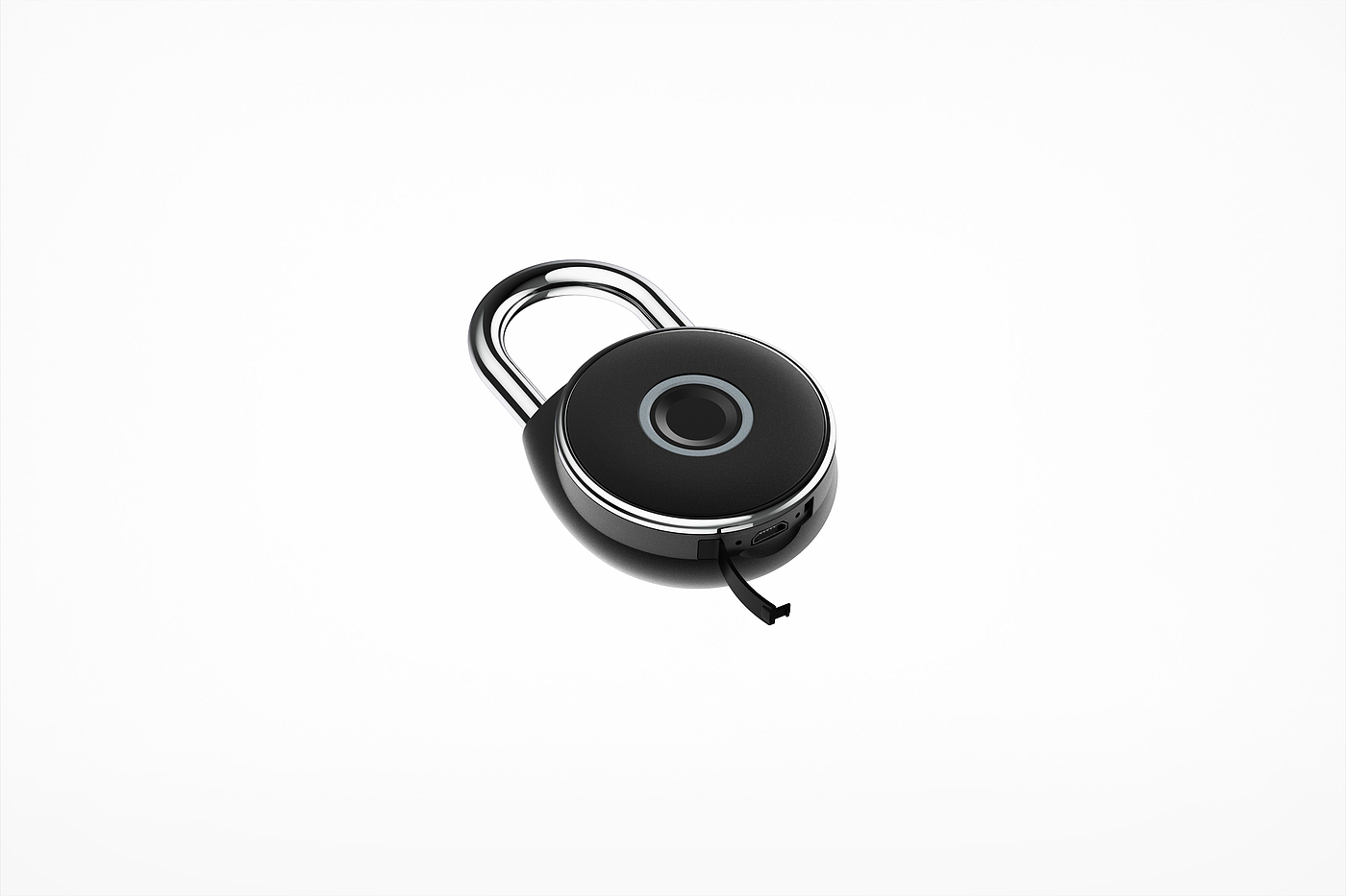 Locks，usb，Fingerprint lock，Electronic lock，circular，industrial design，fingerprint，Padlock，