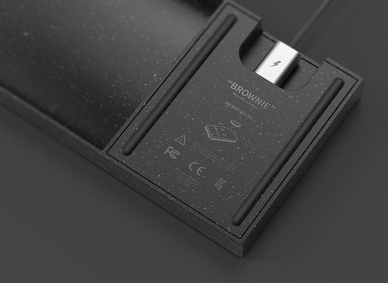 wireless，Charger，Brownies，fashion，resin，black and white，