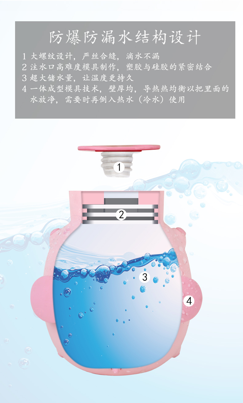 Warm water bag，hot-water bag，Hand warmer，Cartoon，Little pig，