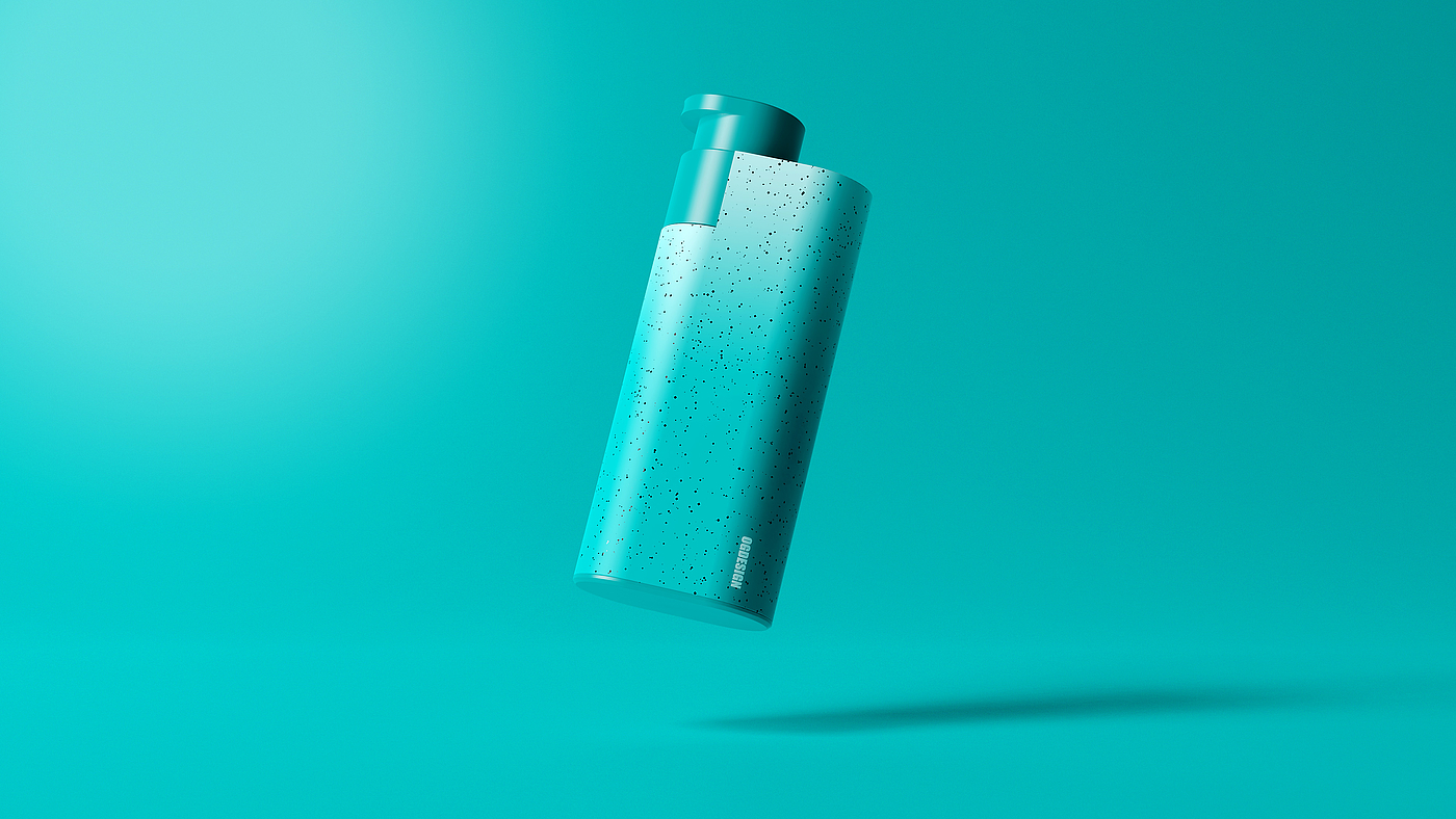 Minimalist design ，Geometric design，industrial design，Product modeling design，Design of portable emulsion bottle，