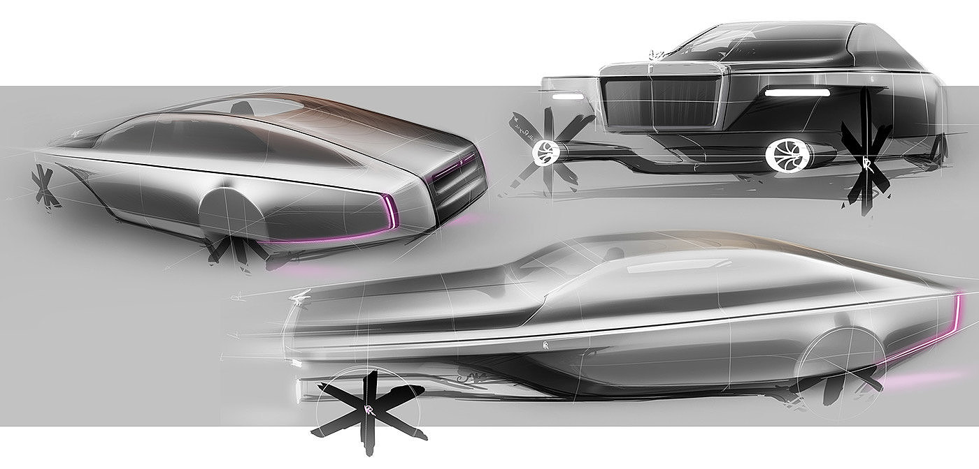 automobile，Hand drawn，vehicle，design sketch，