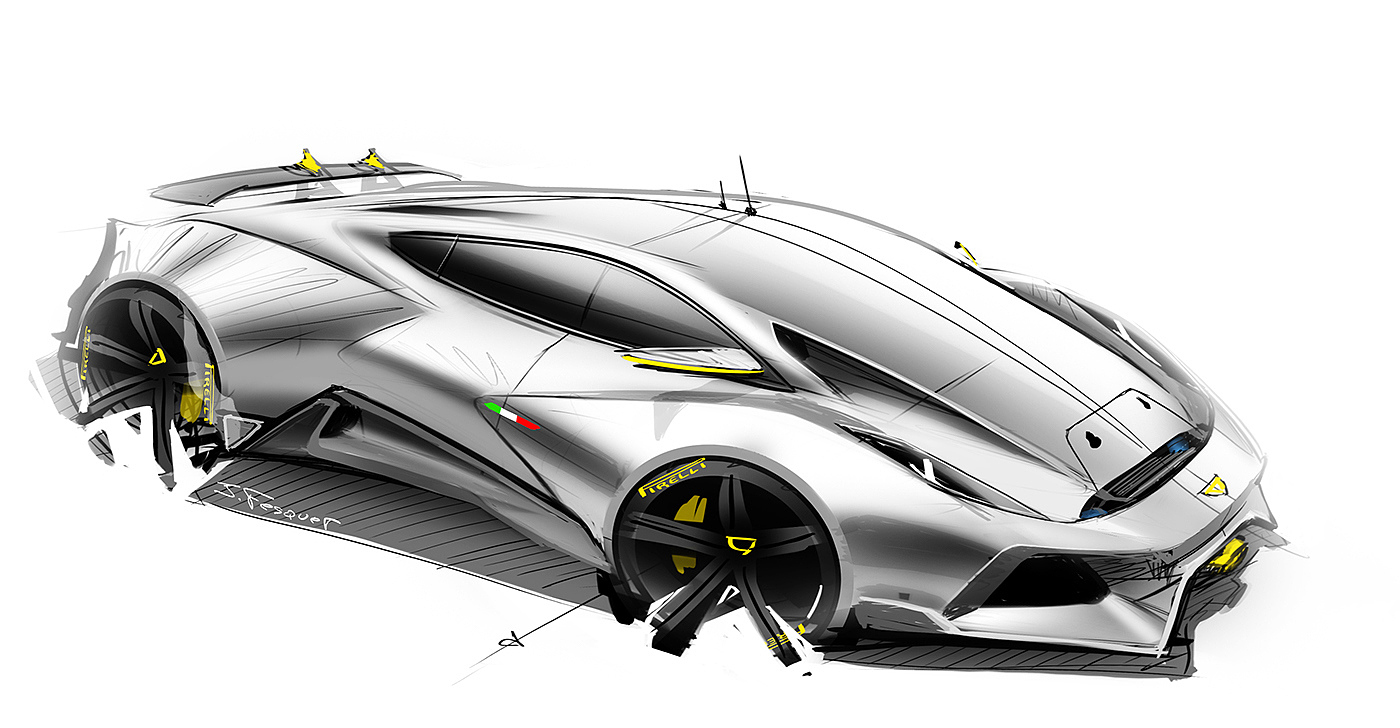 automobile，Hand drawn，vehicle，design sketch，