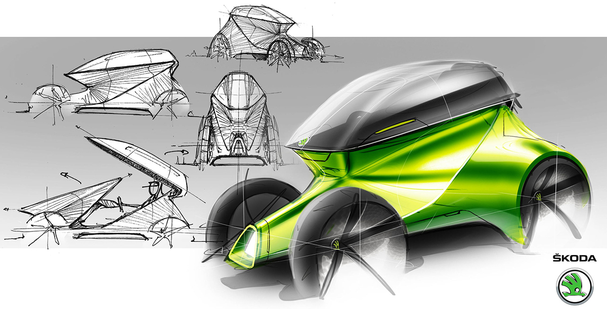 automobile，Hand drawn，vehicle，design sketch，