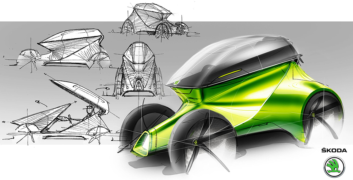 automobile，Hand drawn，vehicle，design sketch，