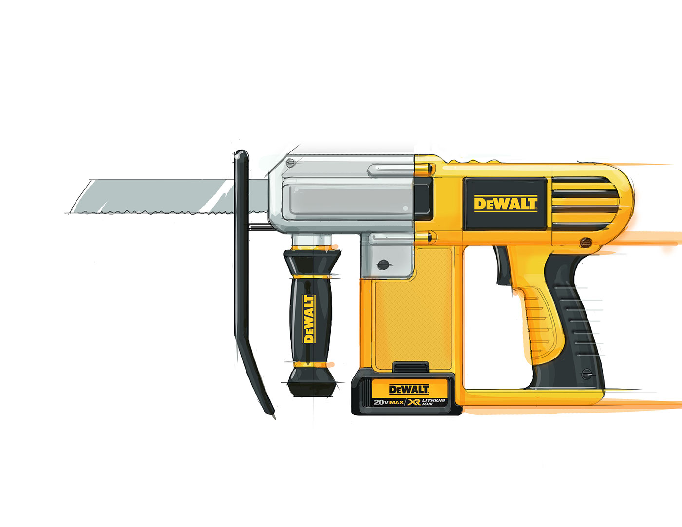 Tool machinery，product design，Hand drawn，