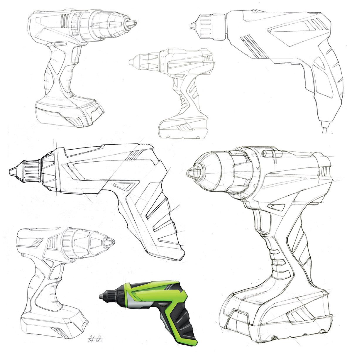 Tool machinery，product design，Hand drawn，